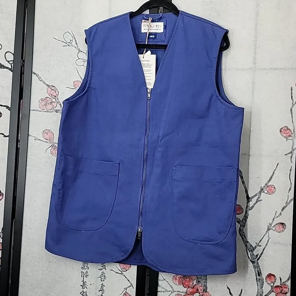 Uskees #3036 Drill Zip-Up Vest in Ultra Blue Size Large